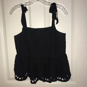 Black eyelet top